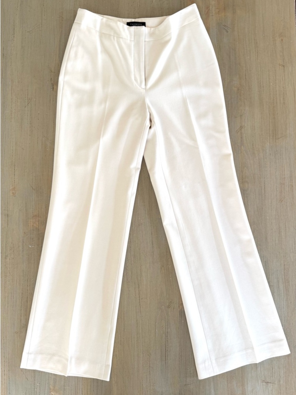 Talbots Heritage Wide-Leg Ivory Trousers Size 6